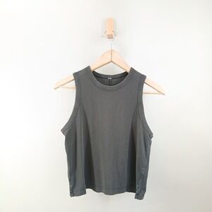 Lululemon All Yours Tank Top Women 4 Black Cotton Blend Relaxed Crop